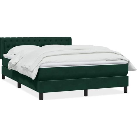 Maison Exclusive - Sommier à lattes de lit et matelas vert foncé 160x220cm velours