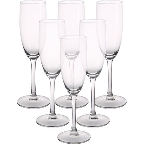 Copas de champán transparentes, juego de 6, 180 ml, Diamond (1/5)