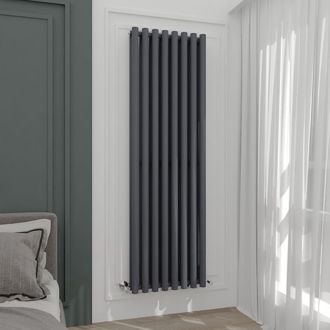 WarmeHaus Anthracite 1800x545mm Radiator Double Grey Round Panel (1/5)