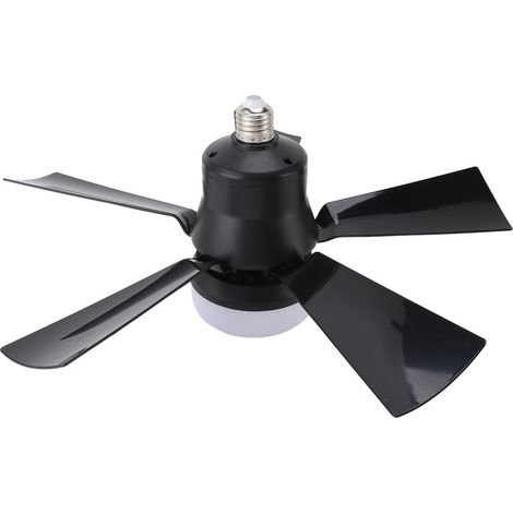 Ventilateur de plafond à vis de 15,7 pouces, avec télécommande, Base E26, lumières à intensité variable, pour Garage, salle de bain, chambre à coucher, cuisine, noir (1/5)
