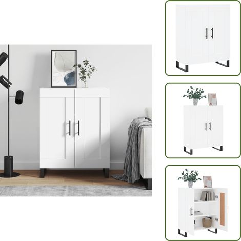 The Living Store Buffet blanc 69,5x34x90 cm bois d'ingénierie - Rangement (1/5)