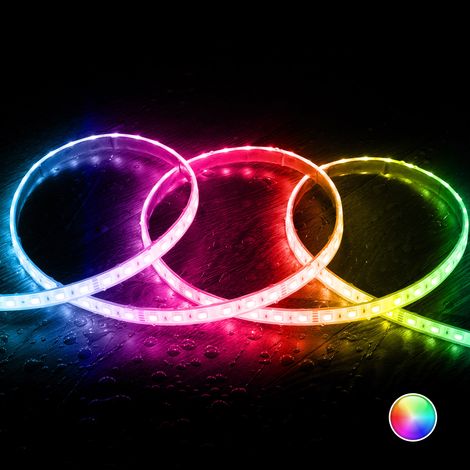 LED-Streifen 12V RGB SMD 60 LED/m 5m 10W/m Breite 12mm Schnitt 5cm IP68 SILICONE FLEX RGB
