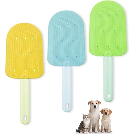 Set de 3 brosses-langues pour chats – Idéal pour les chats à poils longs, poignée ergonomique, élimine boules de poils et poils morts – Brosse de toilettage pour chats à poils longs