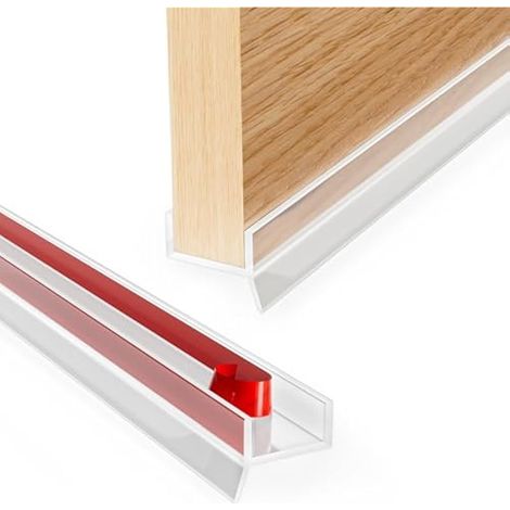 Bande d'étanchéité en caoutchouc flexible, adhésif pour plinthe de porte de cuisine, ruban anti-courant d'air durable pour panneaux de 15, 16, 17 mm (Transparent 2,5 m)