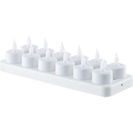 Wiederaufladbare elektronische LED-Lampe mit 12 Flammen, weiß, Weihnachts- und Partydekoration, ewiges Nachtlicht, Ambientebeleuchtung.