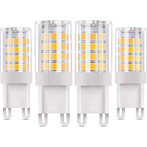 G9 LED Bulb, 5W Equivalent to 50W Halogen Lamps, 4 x 3000K Warm White LED Bulbs, 360° Beam Angle, AC85-220V, 360LM, Non-Dimmable