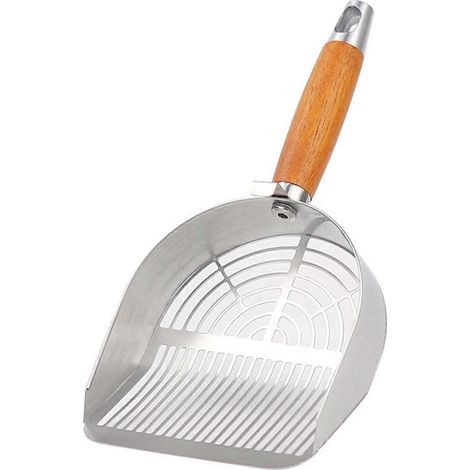 Pelle à litière pour chat en acier inoxydable, petit balai et pelle à poussière, incassable (1/5)