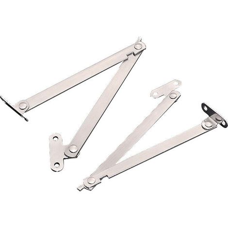 4-piece Möbelscharnier-Set, Metall-Klappscharnier, verstellbares Möbelscharnier, silbernes Klappscharnier für Türen, Schränke und Fenster (1/5)