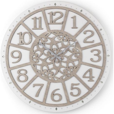 Orologio tondo D30 da parete in legno laminato BRC - NATURE