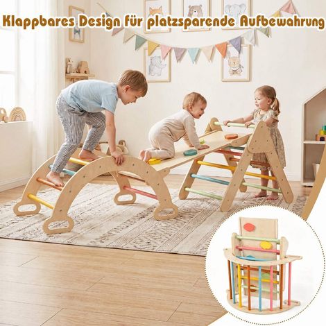 Set di arrampicata in legno Montessori 3 in 1 per bambini piccoli (1/5)
