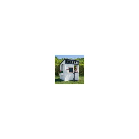 Backyard Discovery Caraway Cottage Cedar Wooden Garden Playhouse White with Kitchen Accessories (1/5)