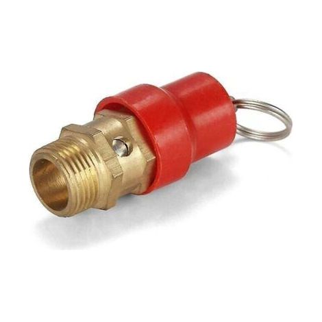 Soupape de sécurité compresseur d'air soupape de limitation de pression G1/4 mâle 8 kg pression de réglage bouchon rouge 1 paquet (1/5)