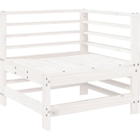 Maison Exclusive - Garten-Ecksofa Weiß Massivholz Kiefer