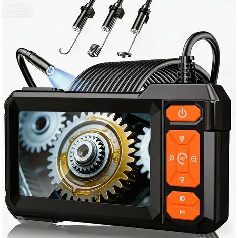2600mAh Endoscope/boroscope industriel HD 1080p de 4,3 pouces avec caméra serpent de 8 mm pour l'inspection de canalisations et d'applications industrielles - 2 m
