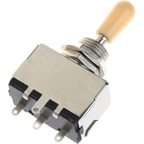 Interrupteur à bascule fermé à 3 positions, boîtier chromé, bouton crème pour guitare électrique (1/5)