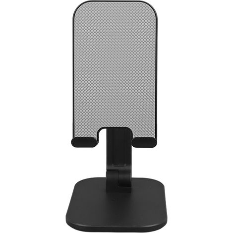 Support de téléphone portable double pliable noir pour bureau, idéal pour la maison, la chambre ou le bureau. (1/5)