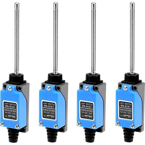 4Pcs ME-9101 Flexible Spring Rod Momentary Limit Switch (1NC + 1NO) 0250V/5A (1/5)