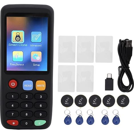 NFC-Kartenleser, RFID-Kartenkopierer, IC-Kartenduplikator, RFID-Kopierer, IC-Lesegerät mit 5 NFC-IC-Karten, 13,56 MHz, 125 kHz, 175 kHz, 250 kHz, 300 (1/5)