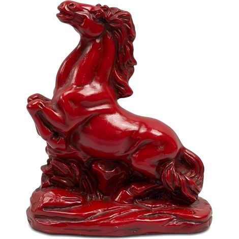 Statua di cavallo in resina, statuetta di cavallo rosso, statua di cavallo in resina sintetica, scultura decorativa di cavallo, statuetta di cavallo in resina per la decorazione di casa e ufficio (1/5)