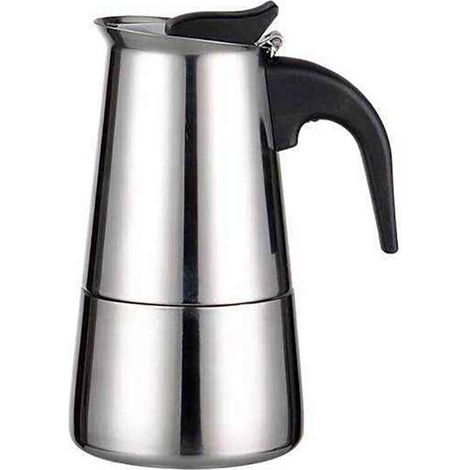 Cafetière Italienne Moka en Acier Inoxydable 2 Tasses 100 ml Compatible Toutes Plaques Sauf Induction - (1/5)