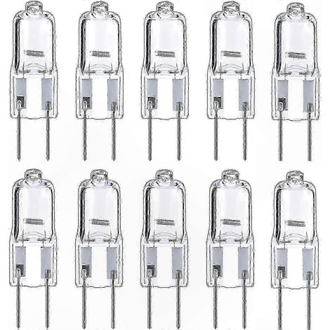 Lot de 10 ampoules halogènes G6.35, 2 broches 12V 35W, blanc chaud 2700K pour lustres, spots encastrés, éclairage paysager et lampes de bureau. (1/5)