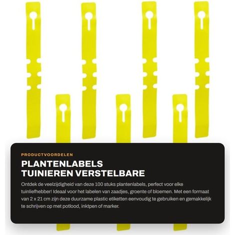 Dailygoods,Etiquetas para plantas,100 unidades,Etiquetas con ranura ajustable,Plástico PVC,Etiquetas para jardín,Etiquetas para jardín,2 x 21 cm (1/5)