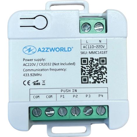 Trasmettitore RF 433MHz, per LED Dimmer Con Pulsante MMC1418R, Alimentazione con Pile CR2032 e AC220V, Controllo Wireless, IP20 (1/3)