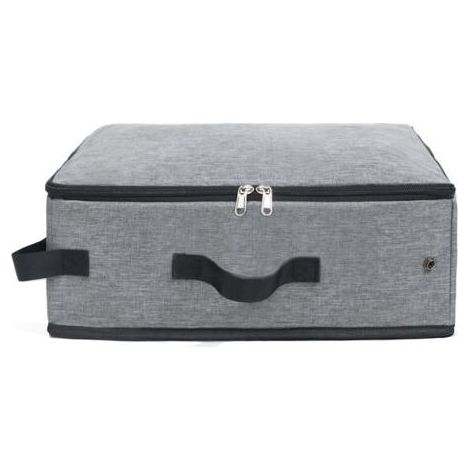 Boîte à litière de voyage portable, bac à litière pliable avec couvercle et poignée, litière pliable légère standard, adaptée au voyage pour chats (gris) (1/5)