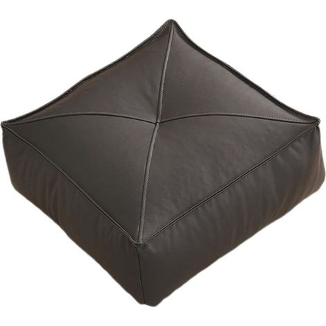 Coussin carré, coussin de sol en cuir synthétique, coussin décoratif pour chaise, coussins de jardin tatami, Noir