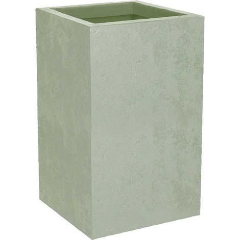 Pot de fleurs carré Basalt Up 29,5 x 49,5 cm - 36 L - Vert amande - Eda