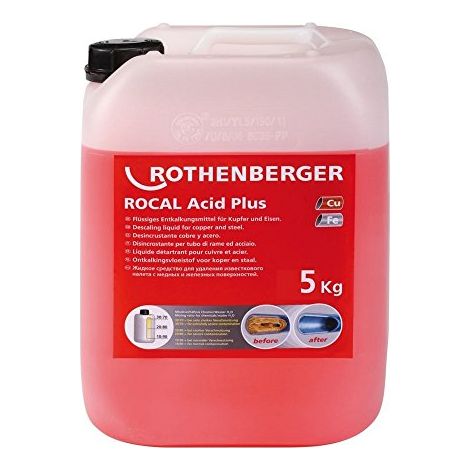 Rothenberger – Décalcificateur ROCAL Plus 5 l – Pour entretien chauffage central – Élimination des dépôts calcaires – Compatible avec chaudières et chauffe-eaux
