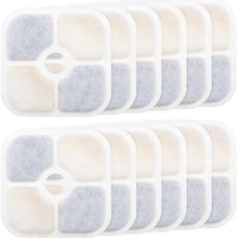 Filtres pour fontaine à eau pour animaux, lot de 12, compatibles avec la fontaine à eau pour chats Catit PIXI 43717, accessoires pour fontaine à eau pour animaux (1/5)