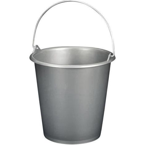 Seau de ménage avec anse en métal - 5 L - gris