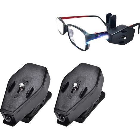 1 paire de veilleuses LED à clip pour lunettes, mini lampes de lecture universelles, flexibles et réglables pour la lecture nocturne, la maintenance et le camping. (1/5)