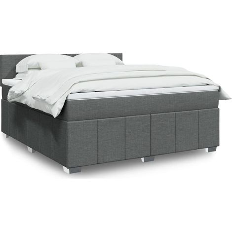 Boxspringbett mit Matratze Dunkelgrau 180x200 cm Stoff