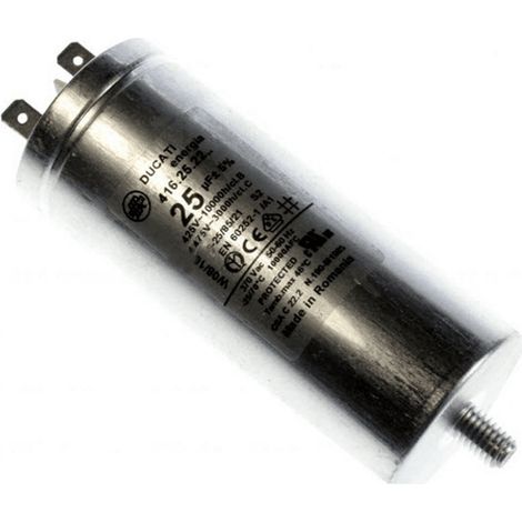 CONDENSATEUR PERMANENT 25 MF 450 V POUR LAVE LINGE - 284627
