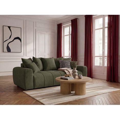 BOBOCHIC - Canapé 3 places convertible ROXELANE tissu chiné   Vert