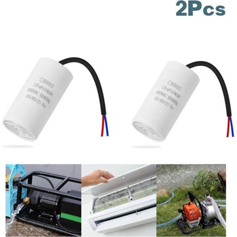 Condensateur CBB60 16µF – Démarrage moteur 50/60Hz – Livré avec fils pour installation facile – Compatible compresseurs et ventilateurs (1/5)