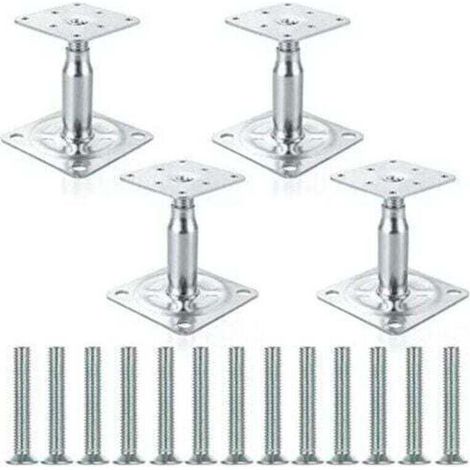 Galvanized Column Support Adjustable 100-150mm, Heavy Duty Construction Roof Support - Pack of 4 (1/4)