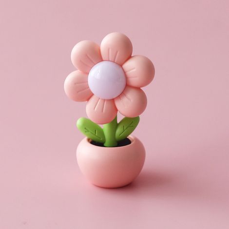 Veilleuse fleur rose mini dessin animé lampe de chevet décoration de bureau cadeau créatif (1/5)