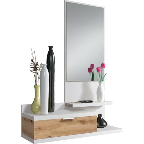 Flur-Möbel Adina, Inkl. Spiegel, 29x81x116h cm, Weiß