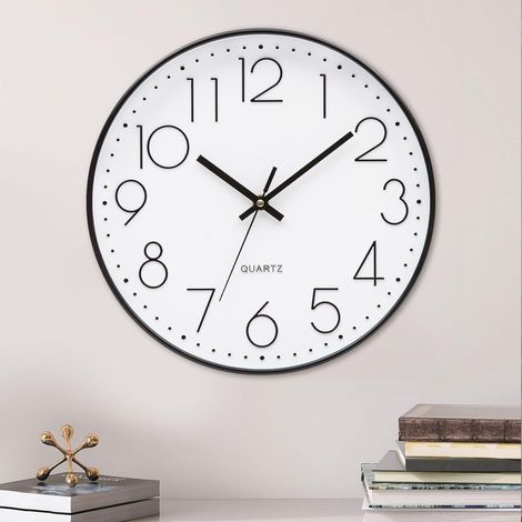 Horloge Murale Design Moderne avec Movement à Quartz Silencieux et sans Tic-Tac Pendule pour Salon Cuisine Bureau 30cm (1/5)