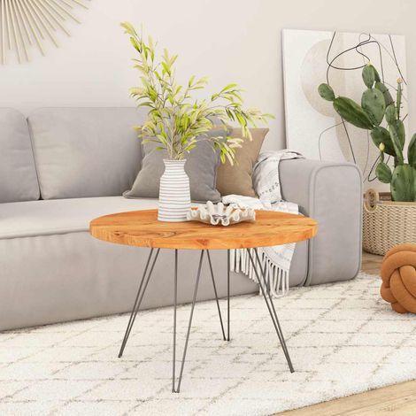 Dessus de table,Plateau de table,Dessus de bureau Ø40x3,8 cm rond bois massif d'acacia CFW97702