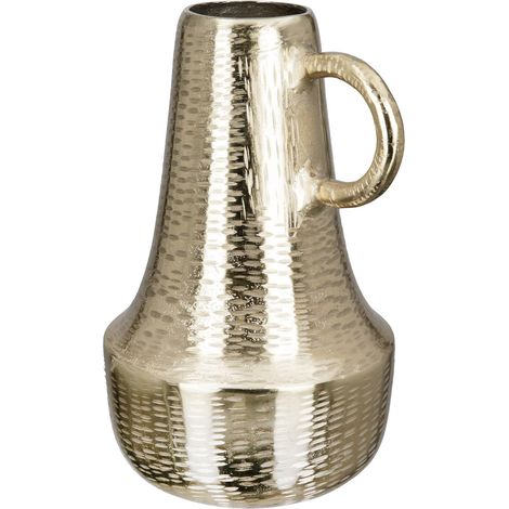 Vase Lola en Aluminium - Imperméable - Surface grossière - 30 cm x Ø 19 cm - Doré (1/2)