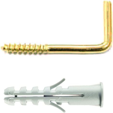 Tassello Nylon Appendiquadro Gancio Ottonato ø 4x20 mm - Conf. 10 pz - 10 cf