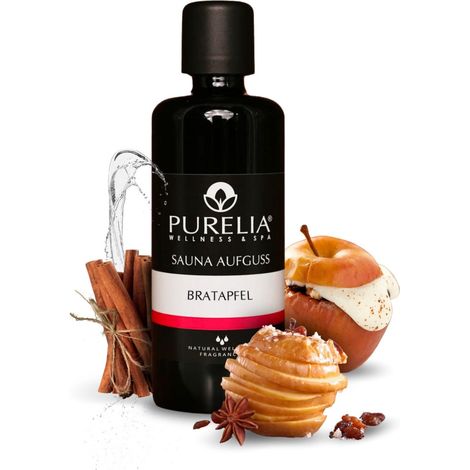 PURELIA Saunaaufguss Konzentrat Bratapfel 100 ml natürlicher Sauna-aufguss - reine ätherische Öle (1/5)