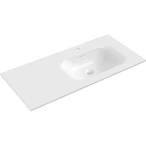 Mexen Vela lavabo encastré à droite 101 x 46,5 cm, blanc mat - 25231001P (1/3)