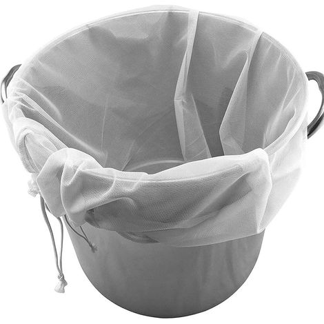Sac de brassage, sac filtrant pour brassage de malt bouillant, sac réutilisable en maille fine pour fruits, cidre, pomme, raisin, vin, bière (19,8 x 30 cm) (1/5)