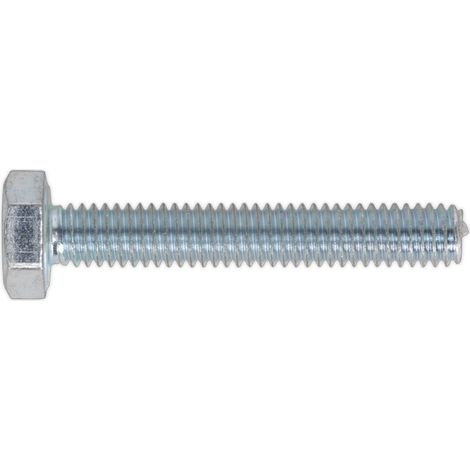 Sealey SS425 8.8 Zinc Plated HT Setscrew M4 x 25mm, DIN 933 - Pack of 50