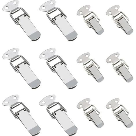 12-piece stainless steel turnbuckle, box latch lever lock with high tightness for toolbox, drawer, chest safe (2 sizes)